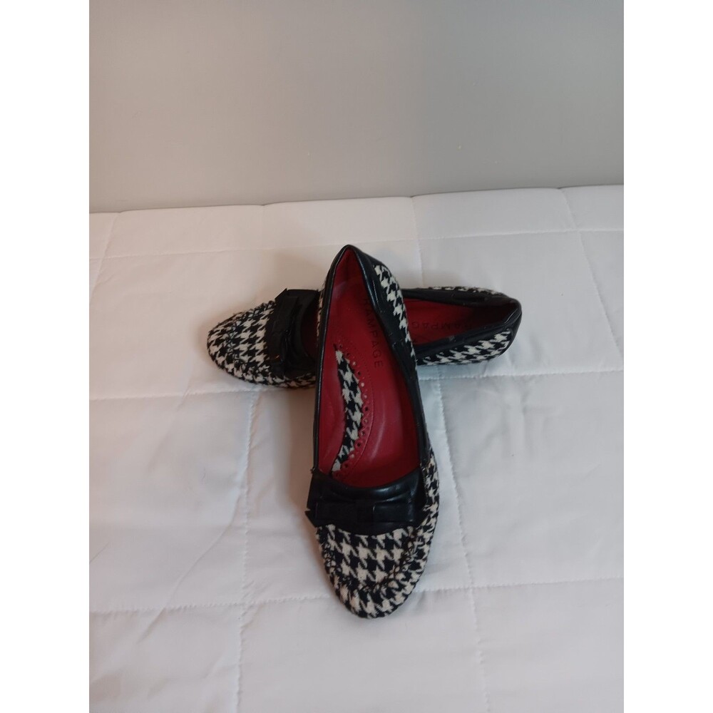 Rampage Houndstooth Print Pumps Low Heels Sz 9